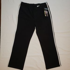 NWOT Danskin Black White Stripe Pants Medium
